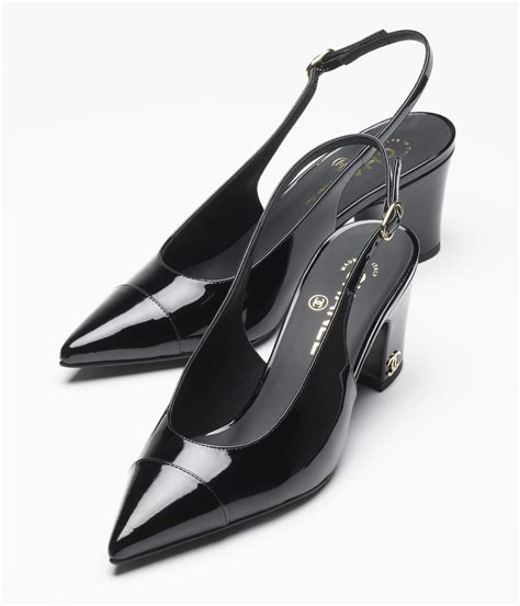 chanel black cap toe slingbacks|Chanel slingback online shop.